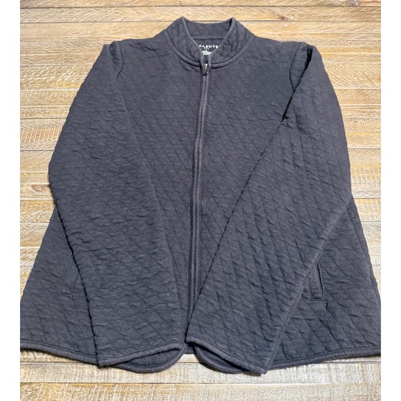 Talbots Jackets & Blazers - Talbots Quilted Jacket Women Small Gray Mock Neck Full Zip Cotton Blend Preloved